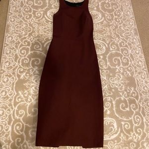 Burgundy pencil dress